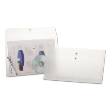 Pendaflex® Poly String And Button Envelope, String And Button Closure, 8.5 X 14, Clear, 3-pack freeshipping - TVN Wholesale
